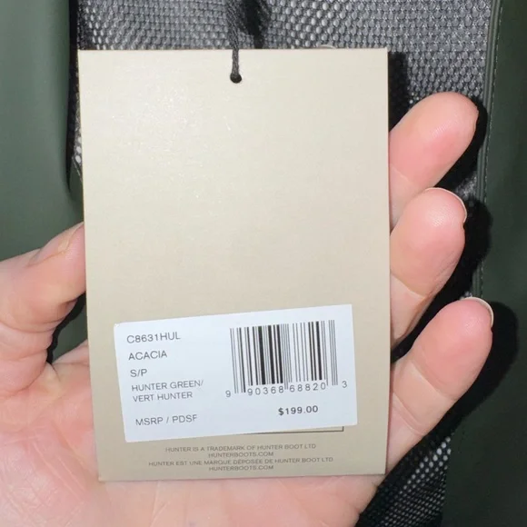 Hunter Women's Acacia Rain Coat, size small, NWT - Picture 10 of 13